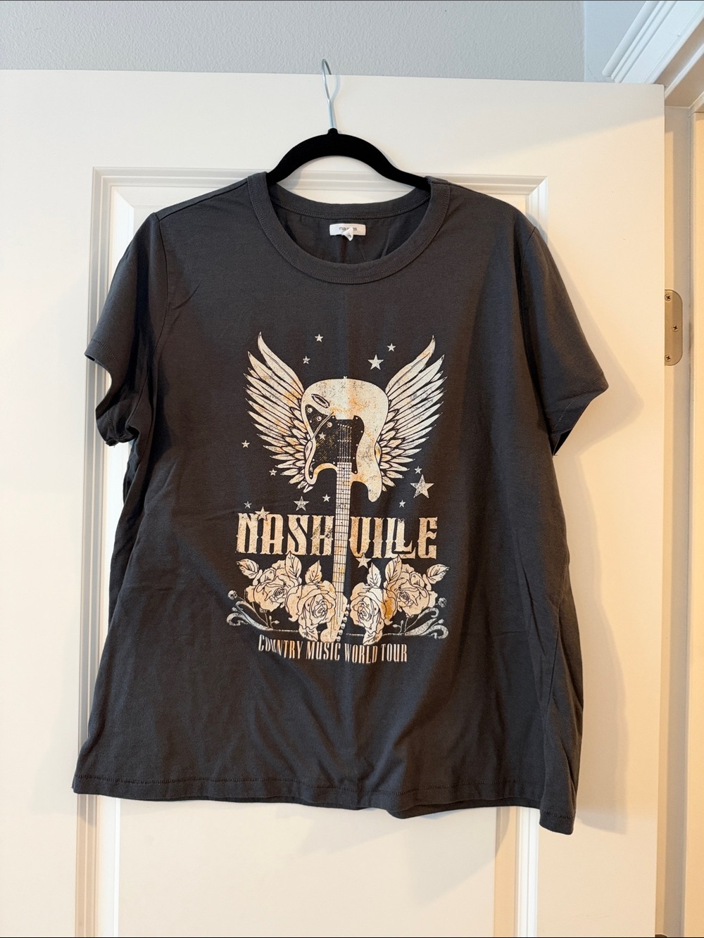 Maurices Charcoal Tee with Cream Nashville Graphic